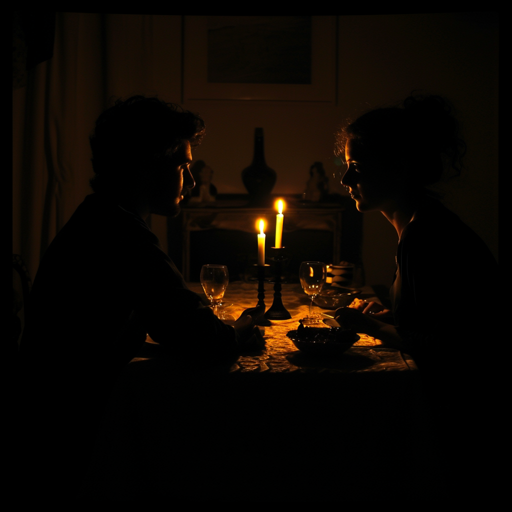 Un couple en train de dîner ensemble | Source : Midjourney