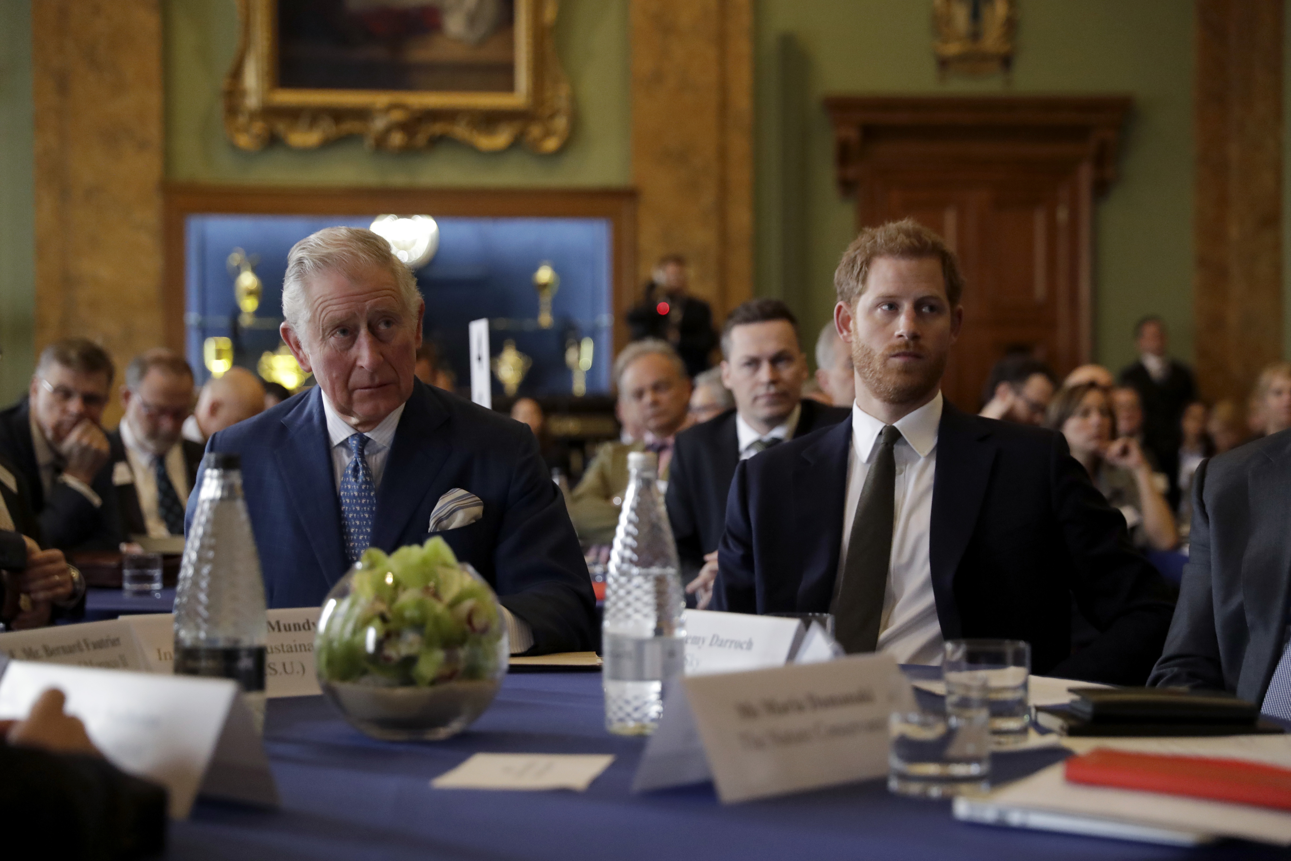 Le roi Charles III et le prince Harry lors de la réunion de l'"Année internationale du récif" 2018 à Londres, en Angleterre, le 14 février 2018 | Source : Getty Images