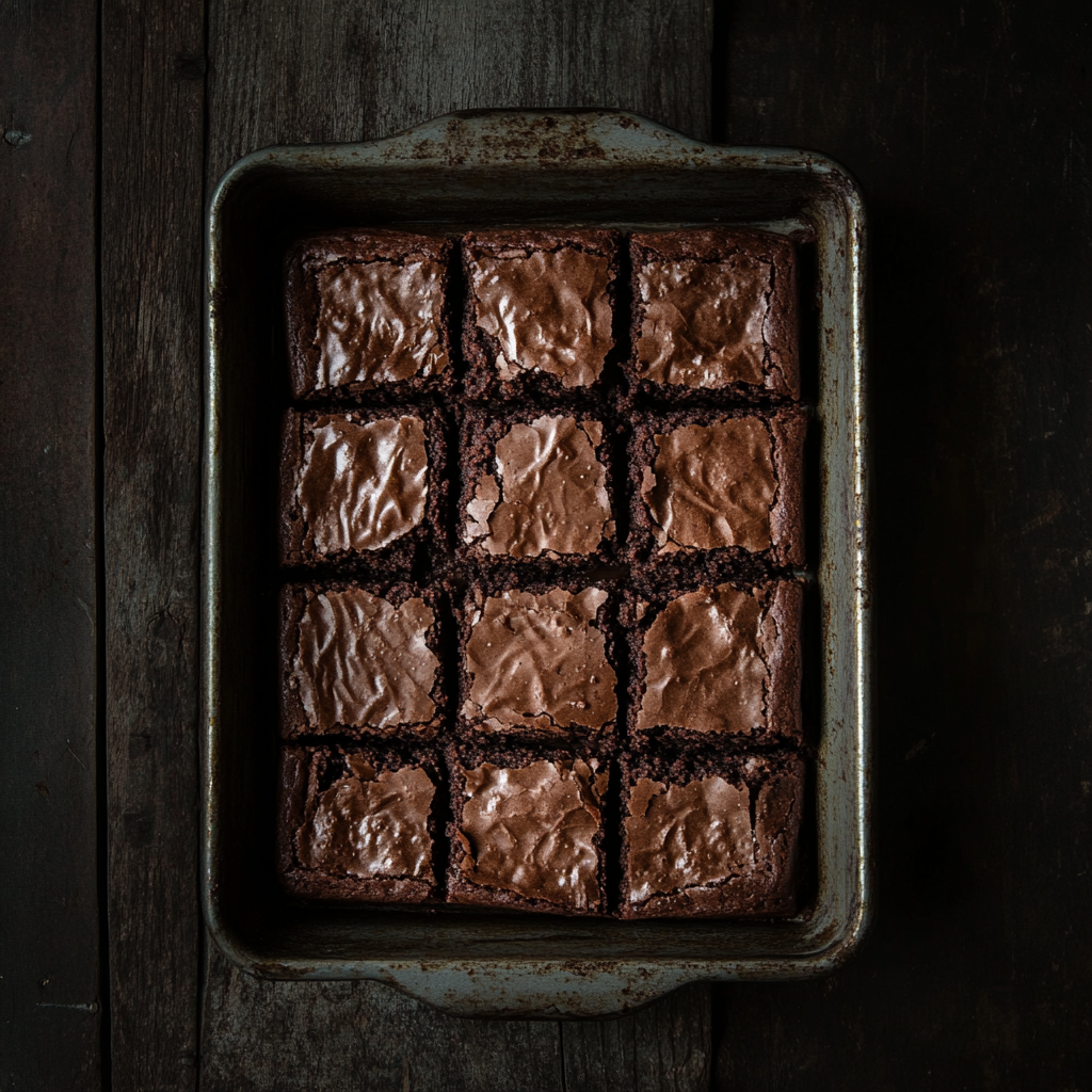 Un plateau de brownies au chocolat | Source : Midjourney