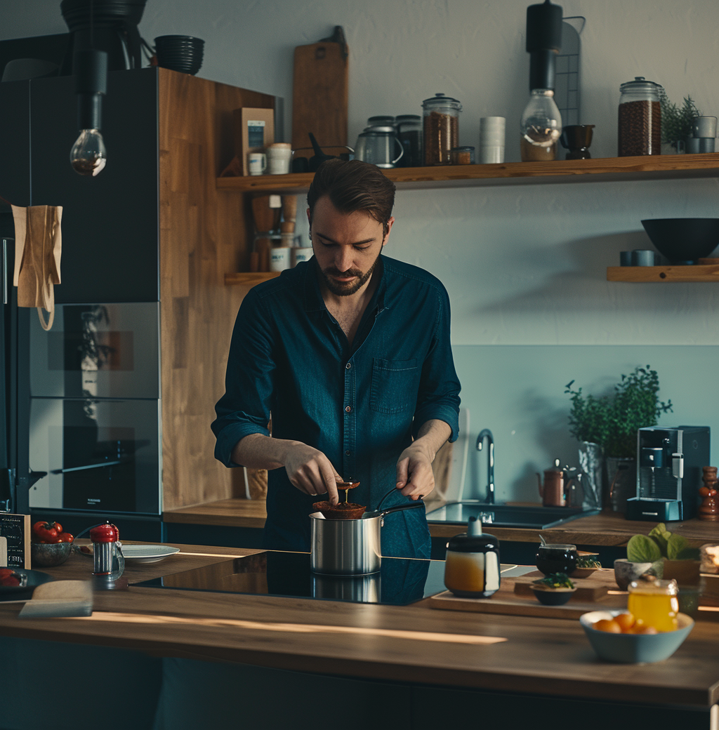 Un homme dans la cuisine | Source : Midjourney