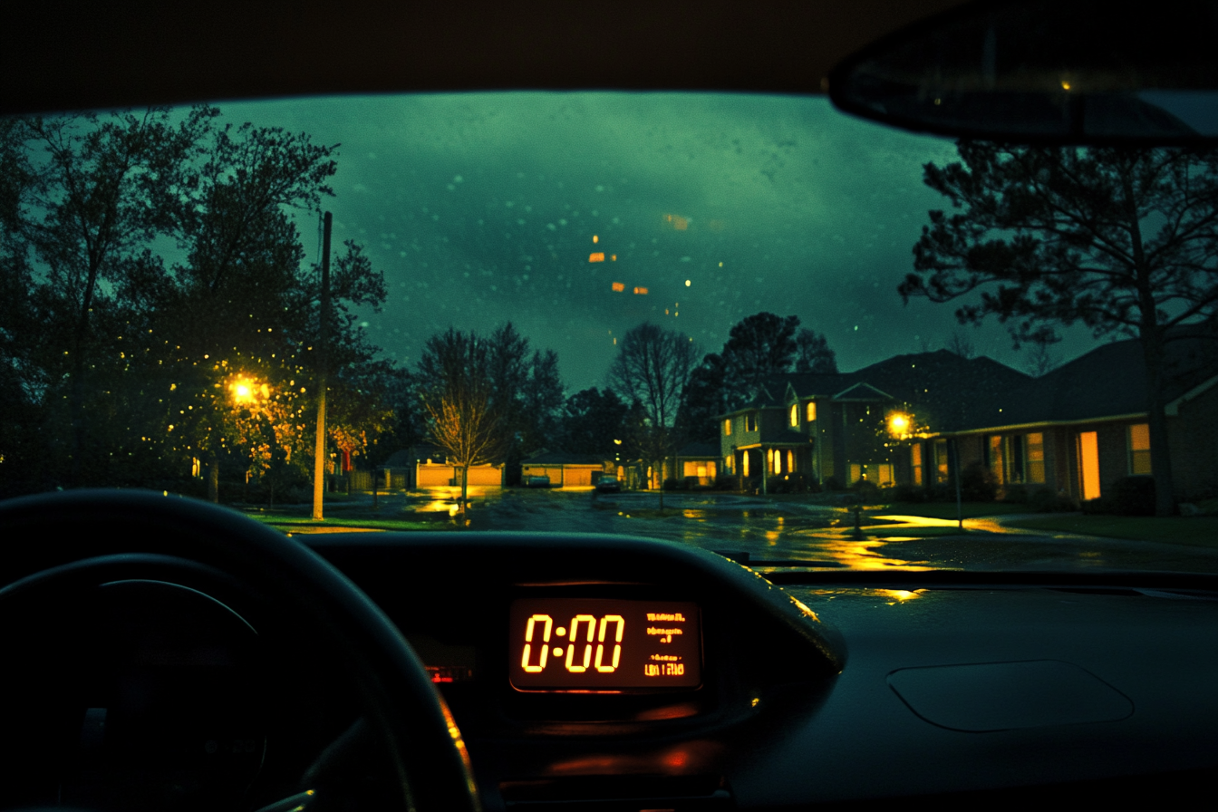 Une horloge sur le tableau de bord d'une voiture indique minuit | Source : Midjourney