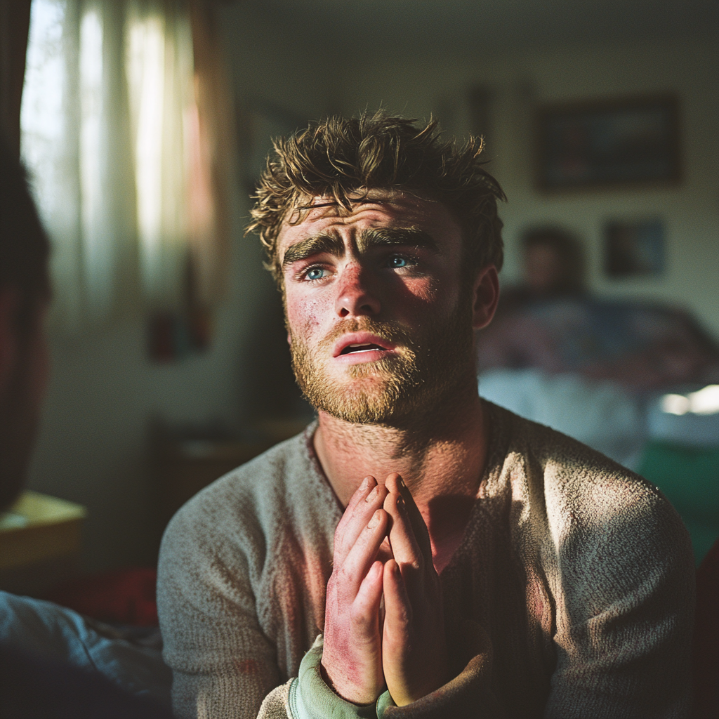 Un homme implorant le pardon | Source : Midjourney