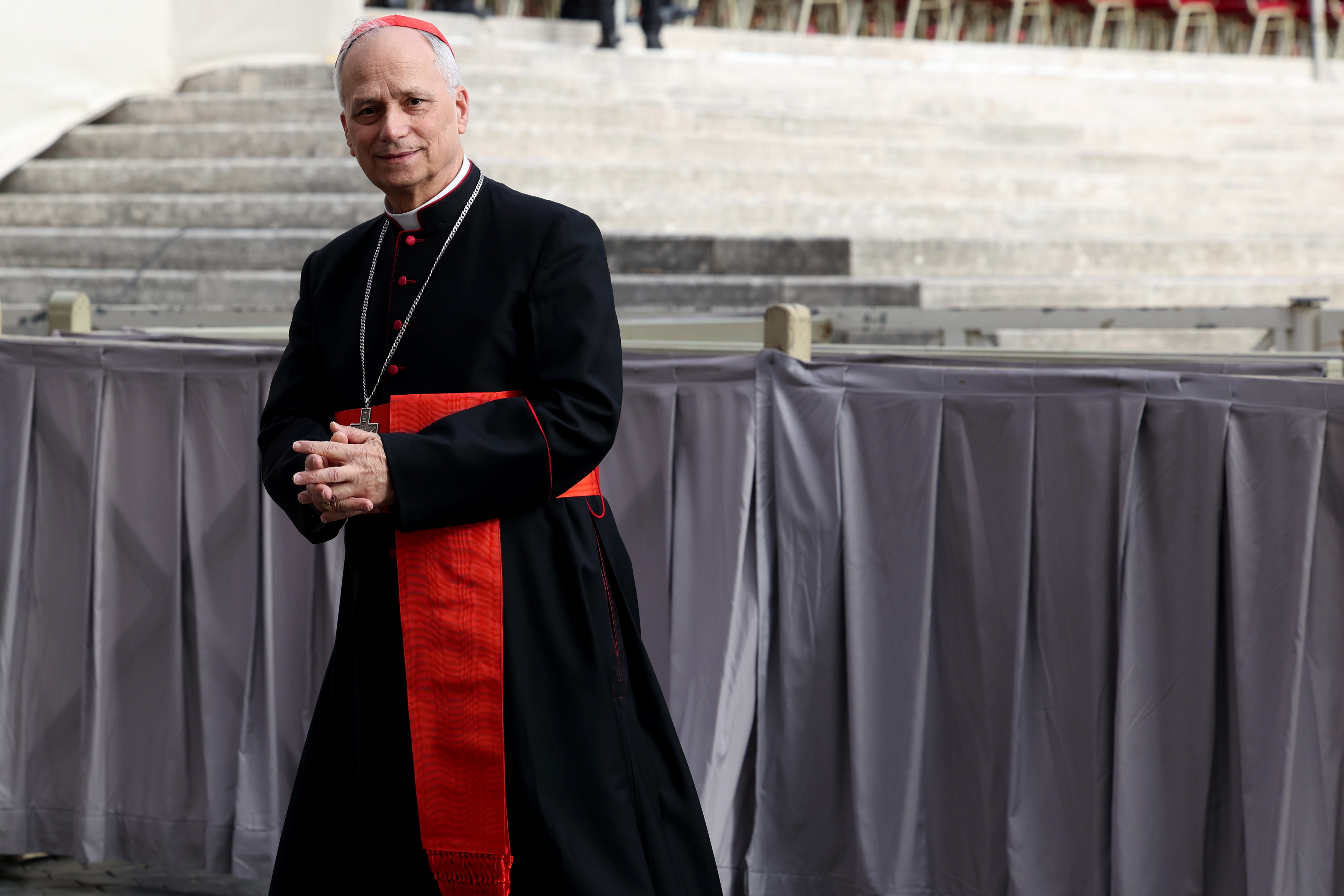 Le cardinal Robert Francis Prevost assiste aux funérailles du pape François sur la place Saint-Pierre, le 26 avril 2025, dans la Cité du Vatican. | Source : Getty Images