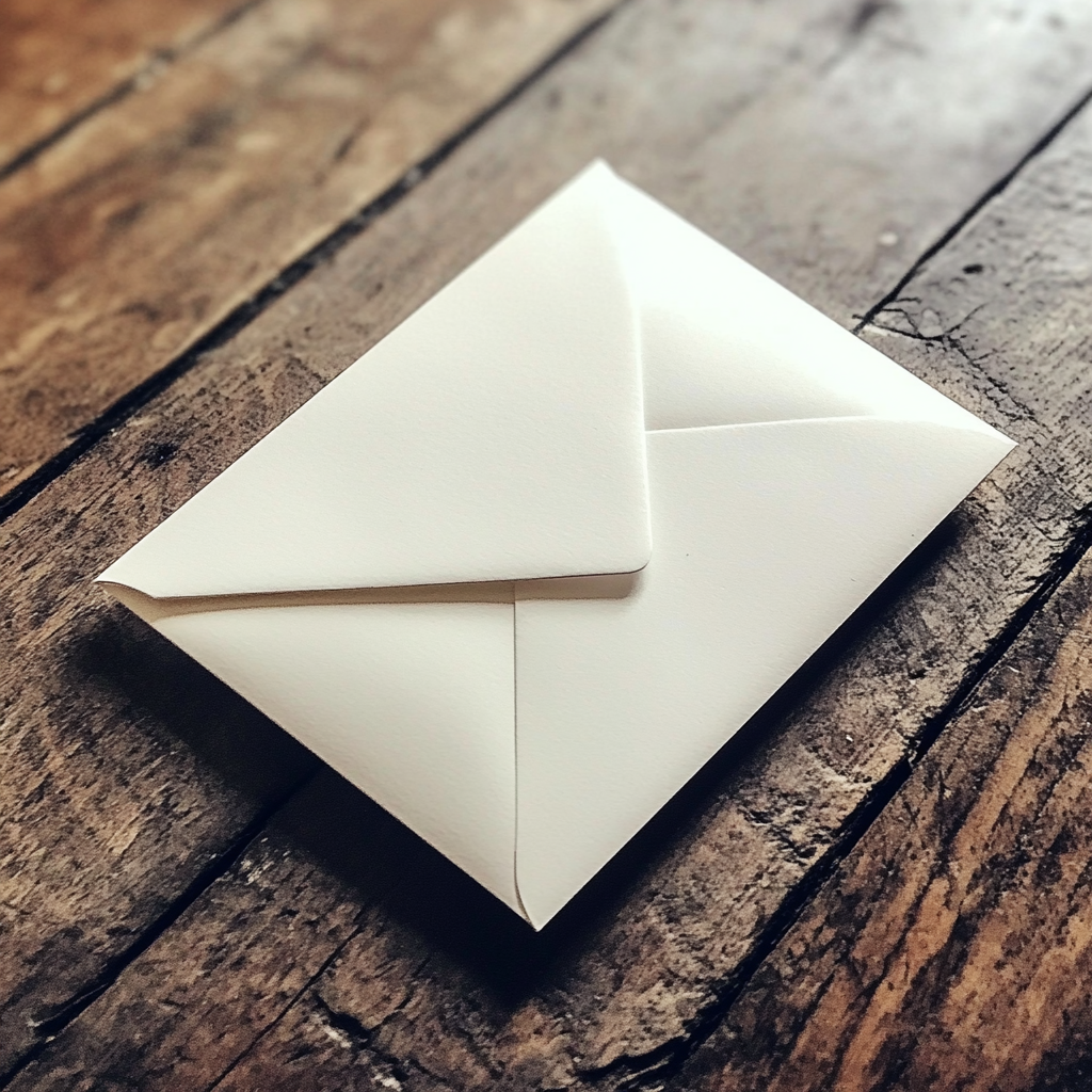 Une enveloppe sur une table | Source : Midjourney
