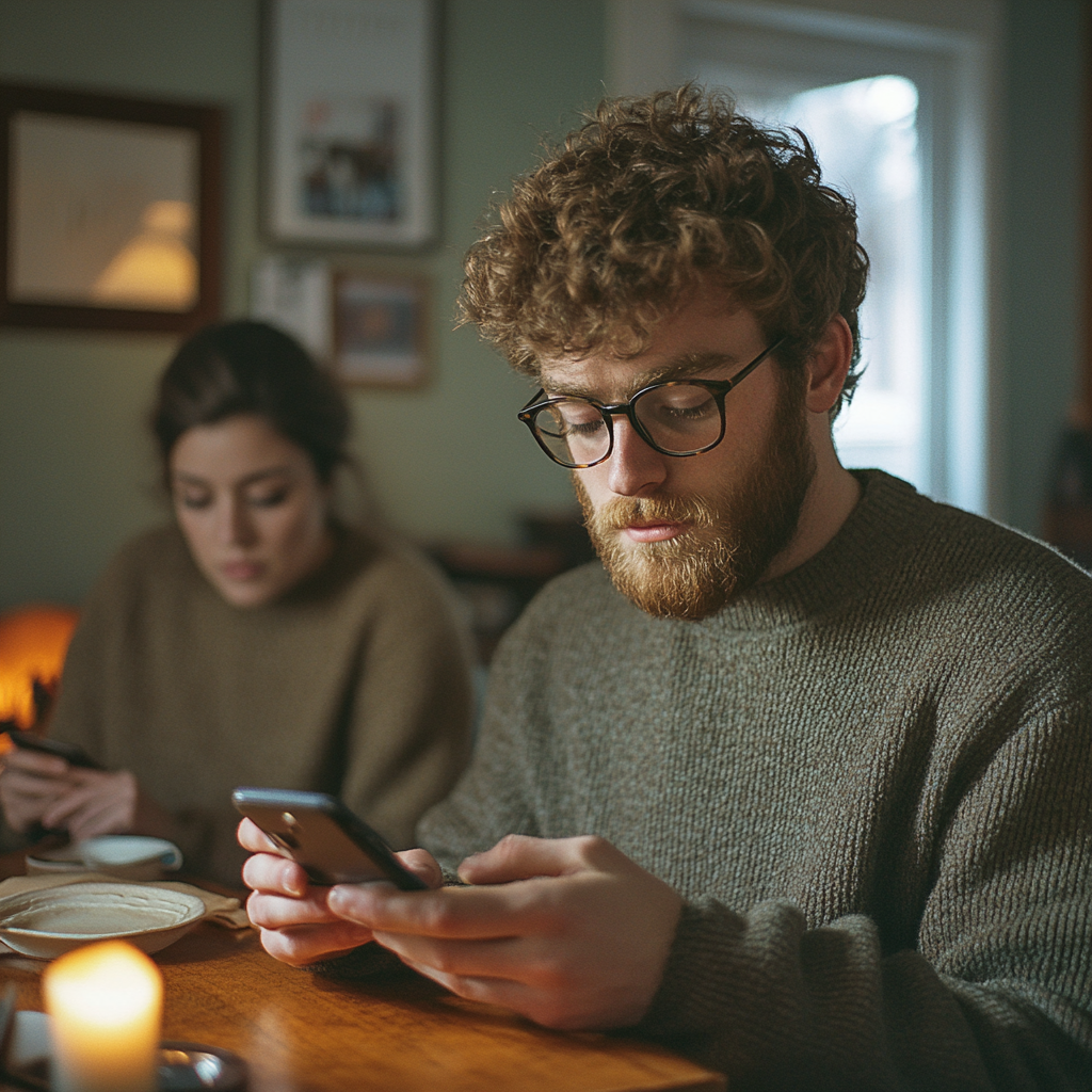 Un homme qui envoie un texto | Source : Midjourney