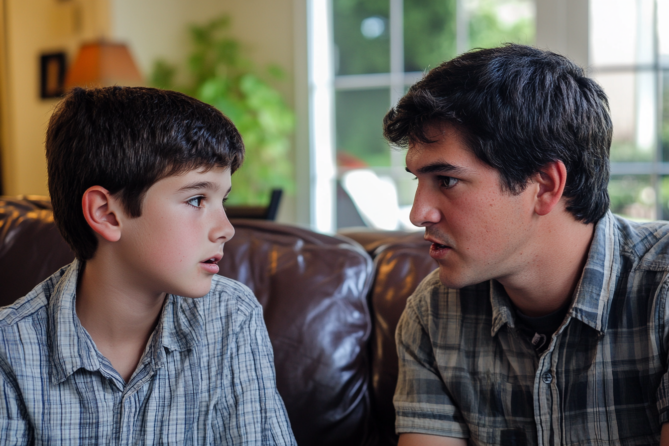 A father and son talking | Source: Midjourney