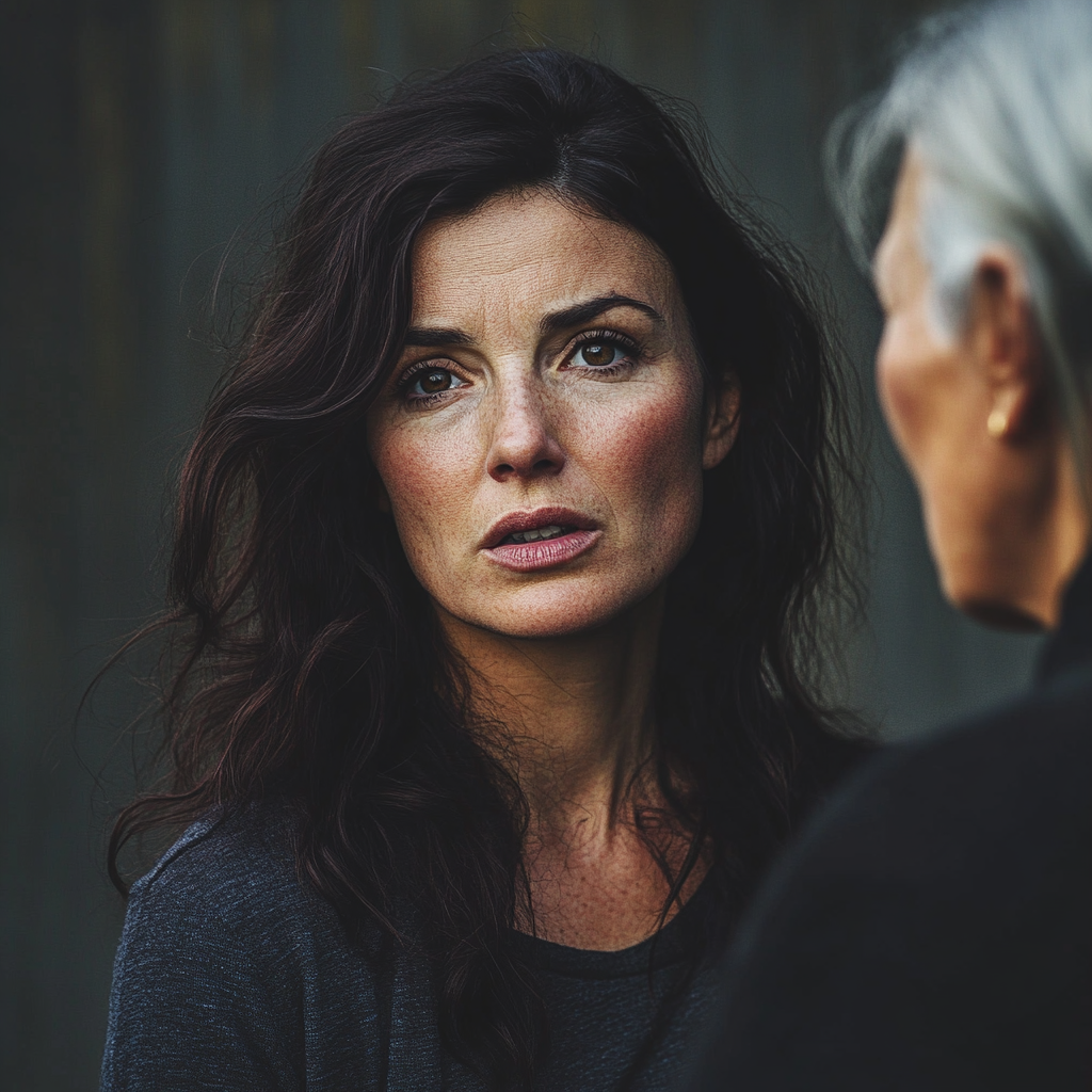 Une jeune femme déçue lors d'une conversation animée avec sa belle-mère | Source : Midjourney