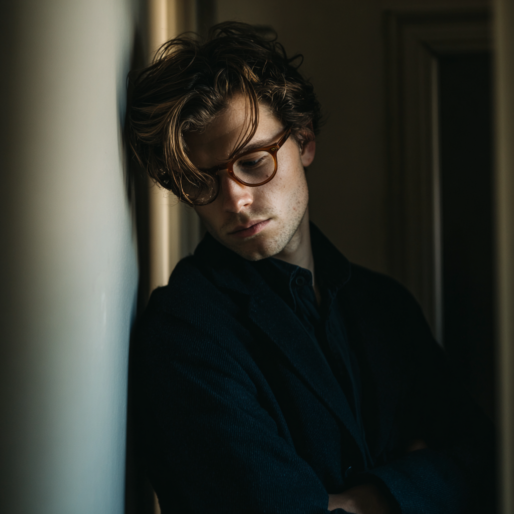 Un homme adossé à un mur | Source : Midjourney