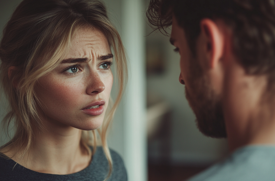 Une femme qui regarde un homme | Source : Midjourney