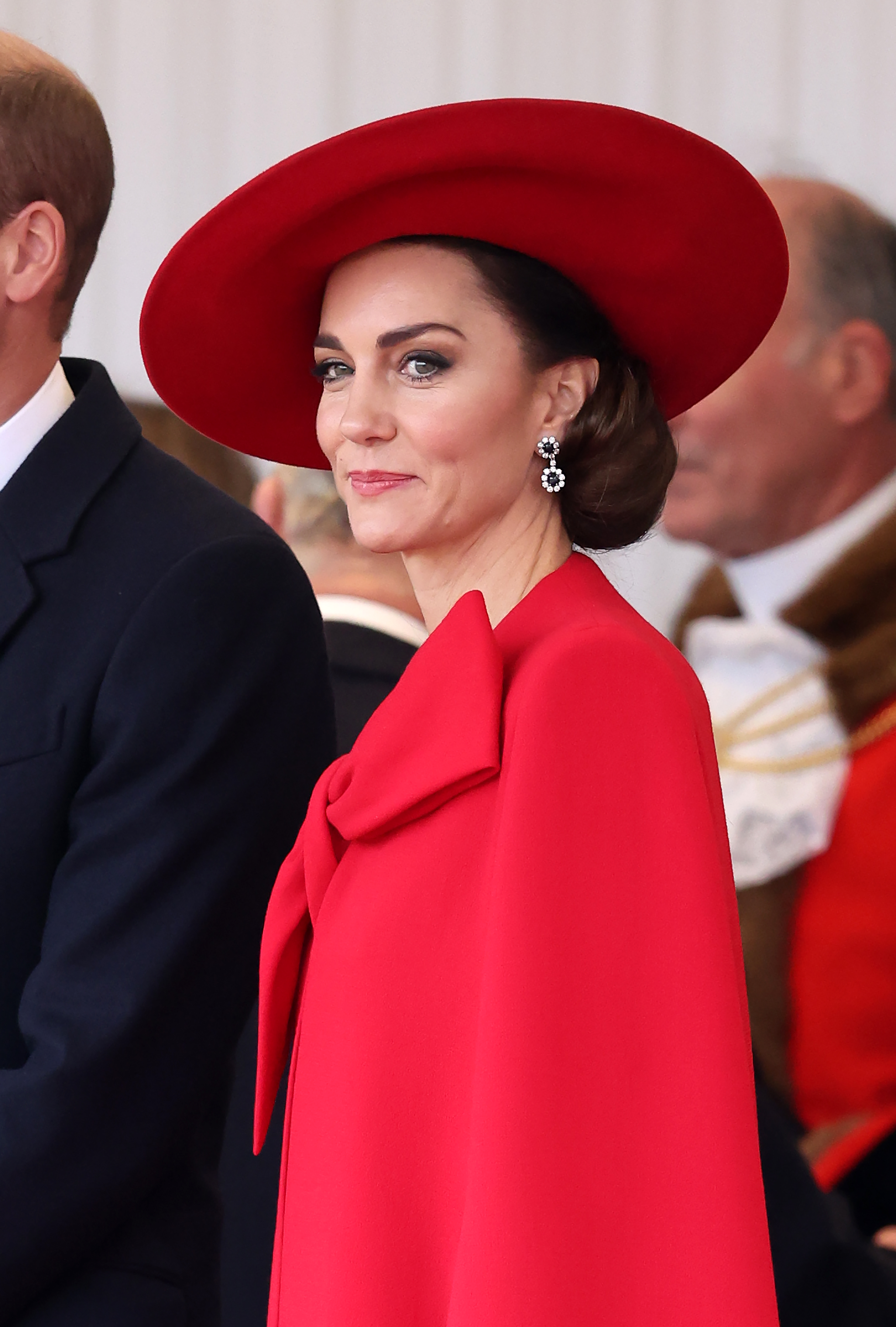 Le prince William, (obscurci) et Kate Middleton lors d'une cérémonie d'accueil du président et de la première dame de la République de Corée à Horse Guards Parade le 21 novembre 2023 à Londres, en Angleterre. | Source : Getty Images
