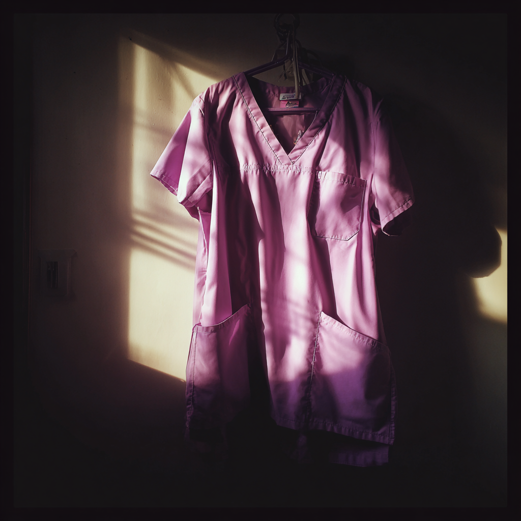 Une paire de blouses suspendue dans une chambre à coucher | Source : Midjourney