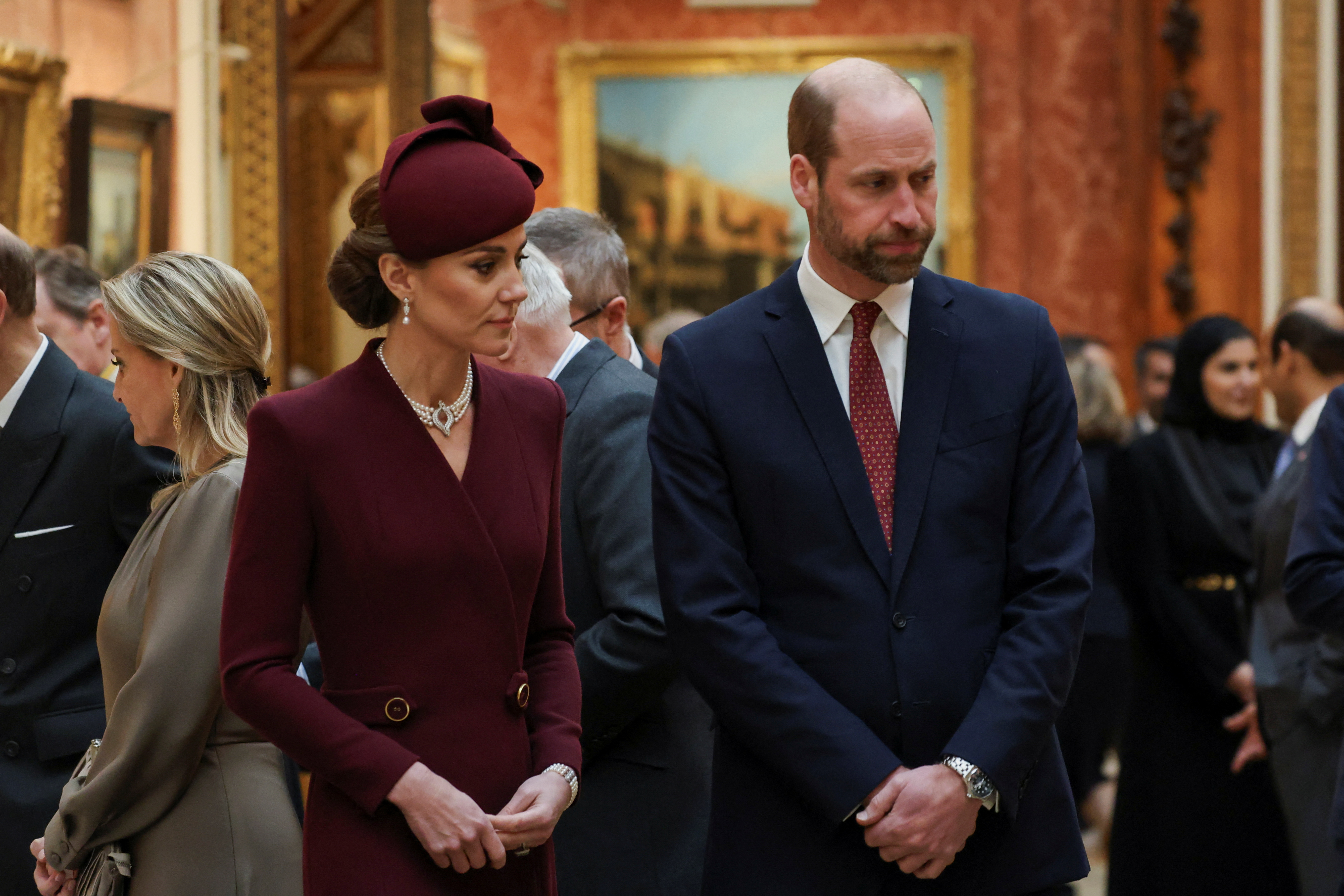 Le prince William, et la princesse Catherine, lors du premier jour de la visite de l'émir de l'État du Qatar au Royaume-Uni, le 03 décembre 2024, à Londres, en Angleterre. | Source : Getty Images