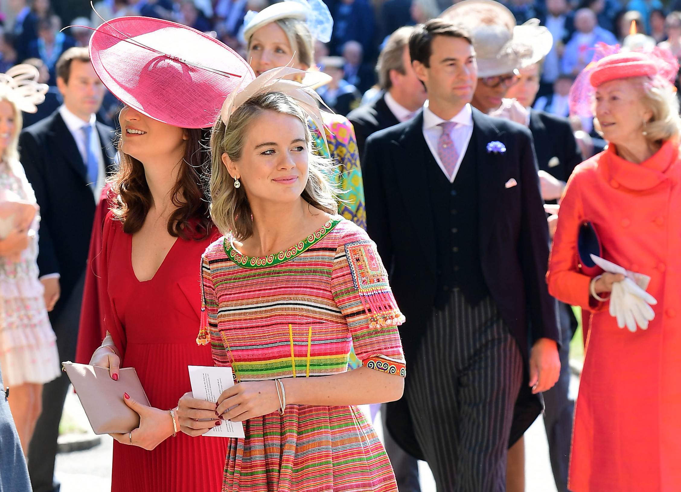 Cressida Bonas arrive au mariage du prince Harry et de Meghan Markle à la chapelle St George le 19 mai 2018 au château de Windsor, à Windsor, en Angleterre. | Source : Getty Images