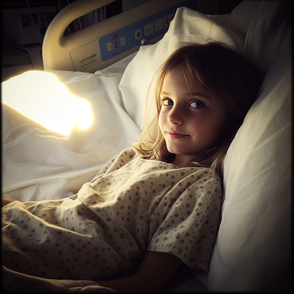 Une petite fille dans un lit d'hôpital | Source : Midjourney