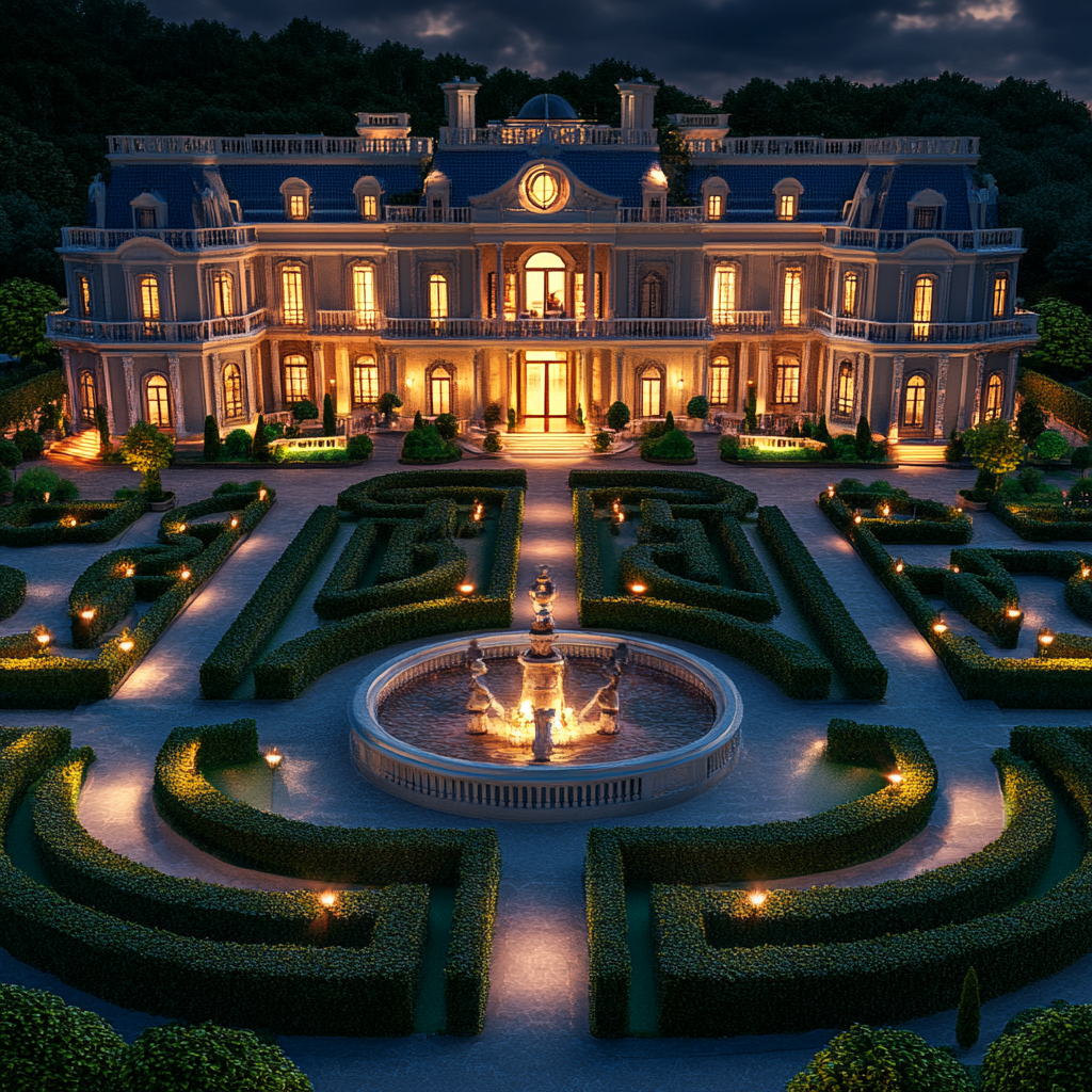 Picturesque view of a luxurious mansion | Source: Midjourney