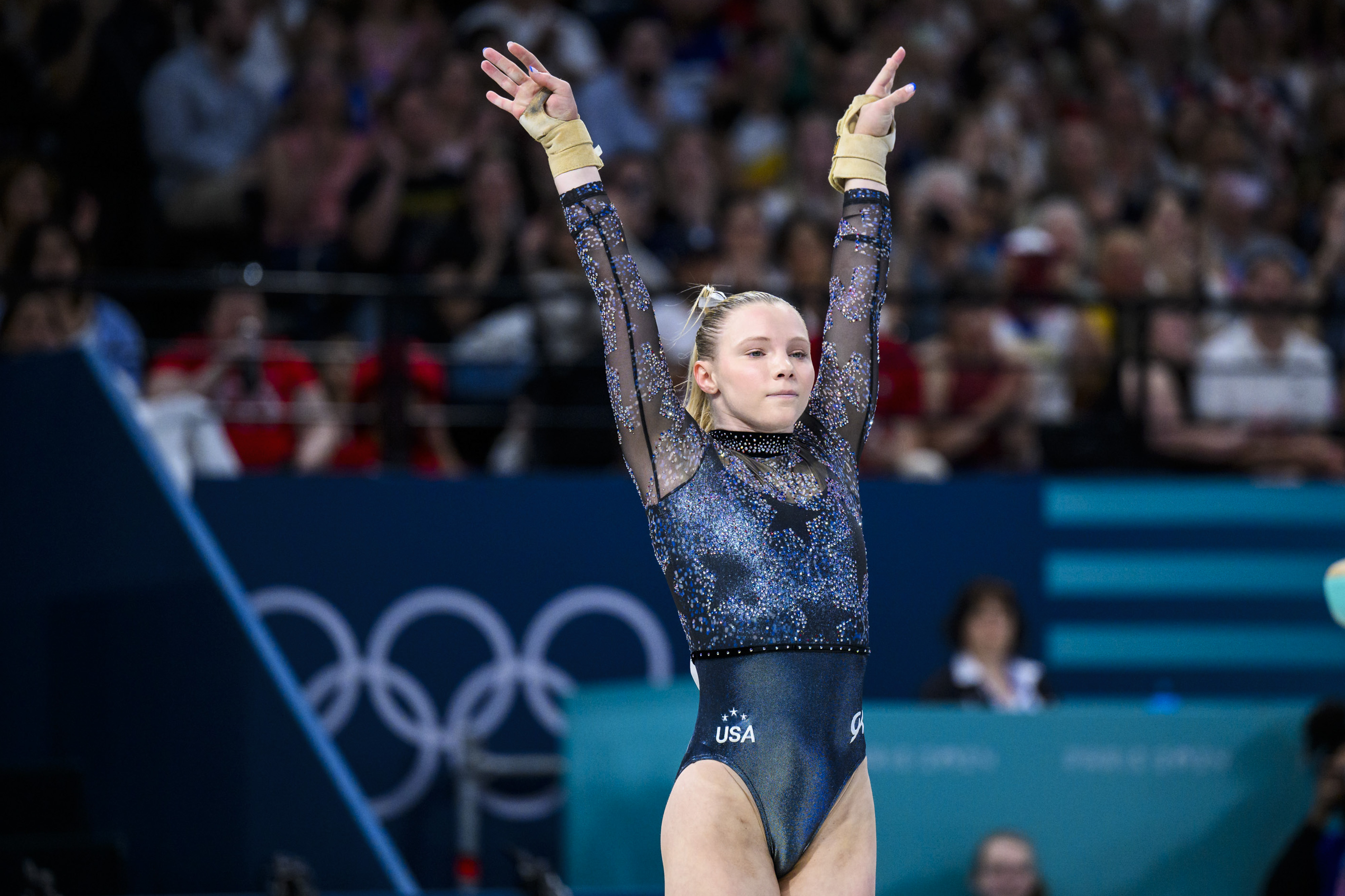 Jade Carey lors de la deuxième journée des Jeux olympiques de Paris, à Paris, en France, le 28 juillet 2024 | Source : Getty Images