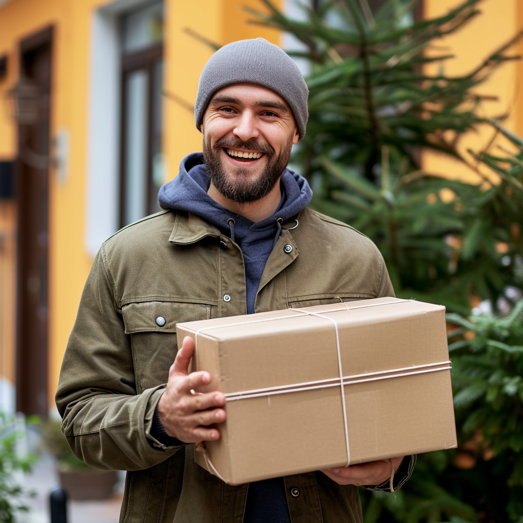 A man holding a package | Source: Midjourney