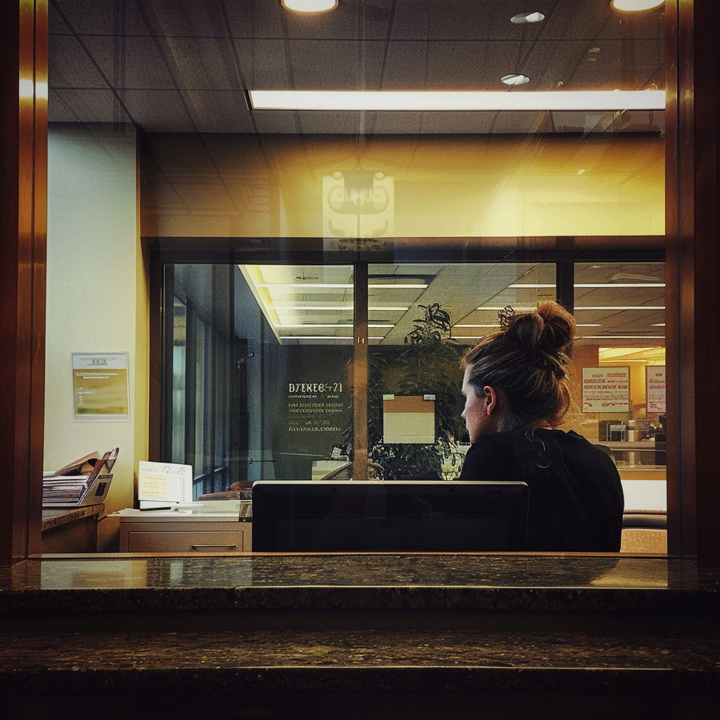 Une femme à son bureau | Source : Midjourney