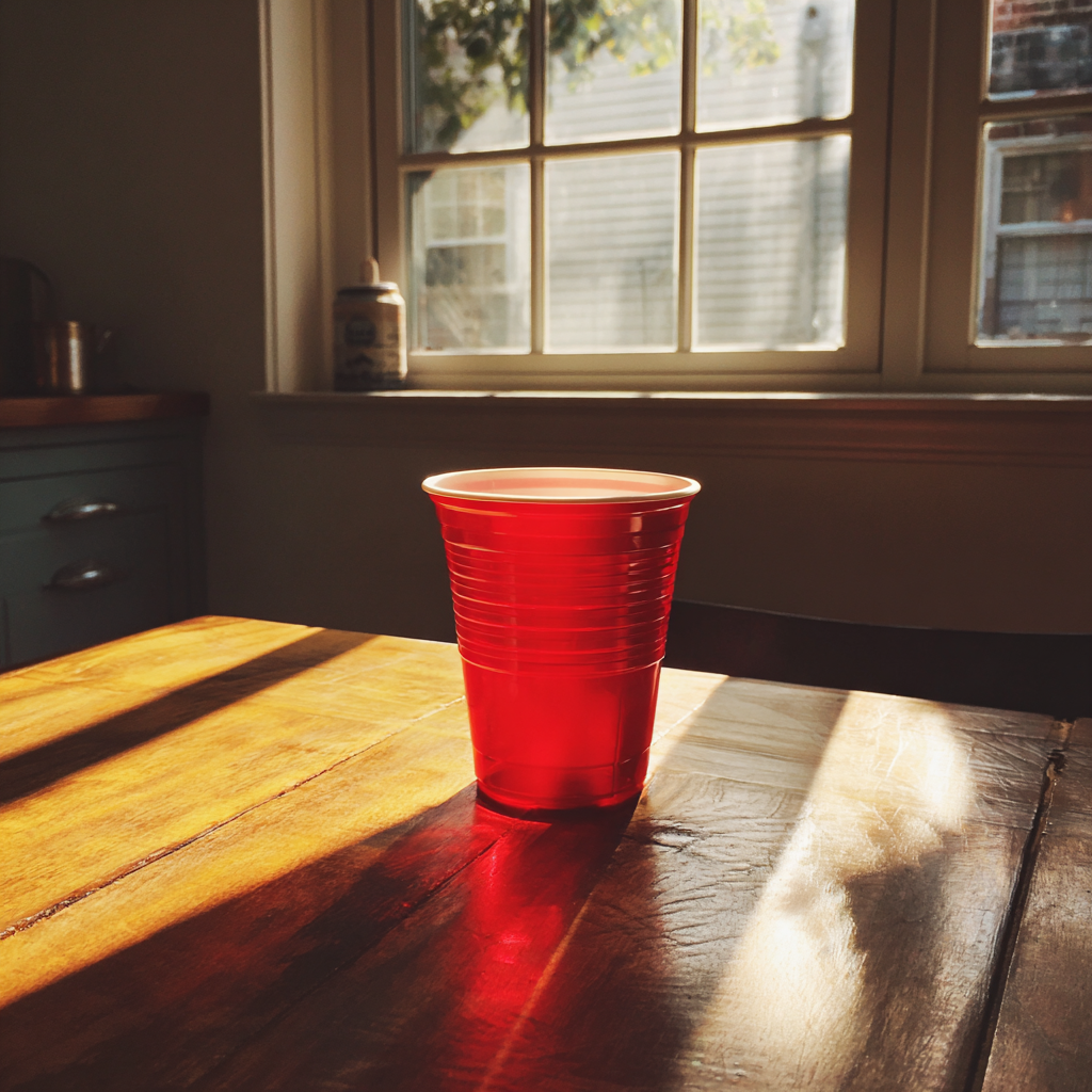 Un gobelet solo rouge sur une table | Source : Midjourney