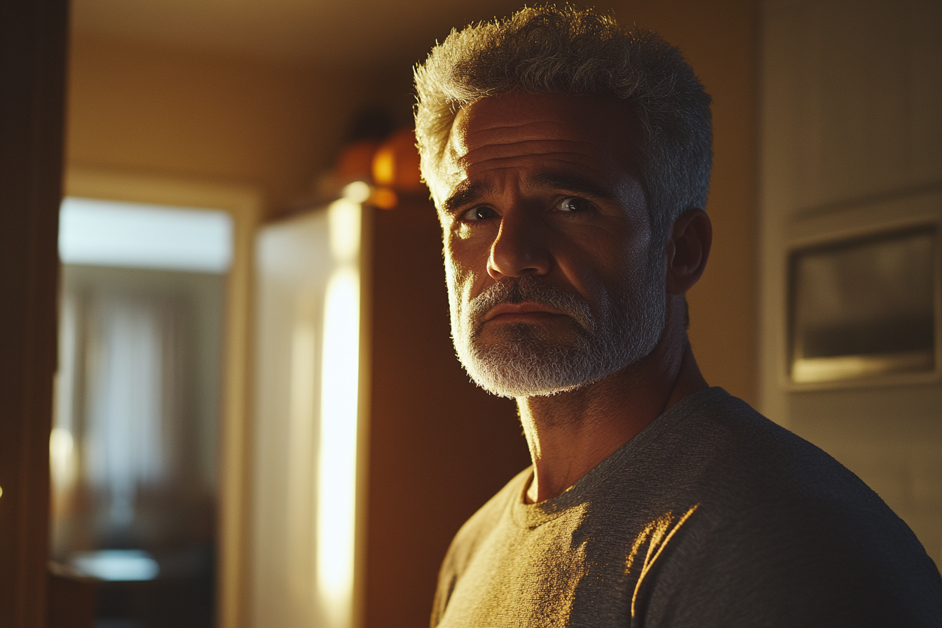 Un homme debout dans sa maison | Source : Midjourney
