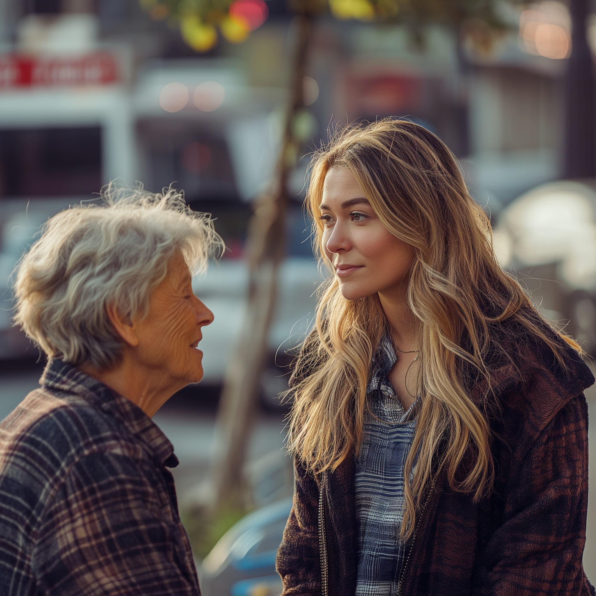 Une jeune femme parle à une femme plus âgée | Source : Midjourney