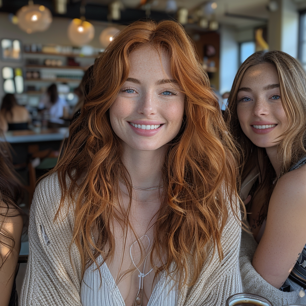 Jenna boit un café avec ses nouveaux amis | Source : Midjourney