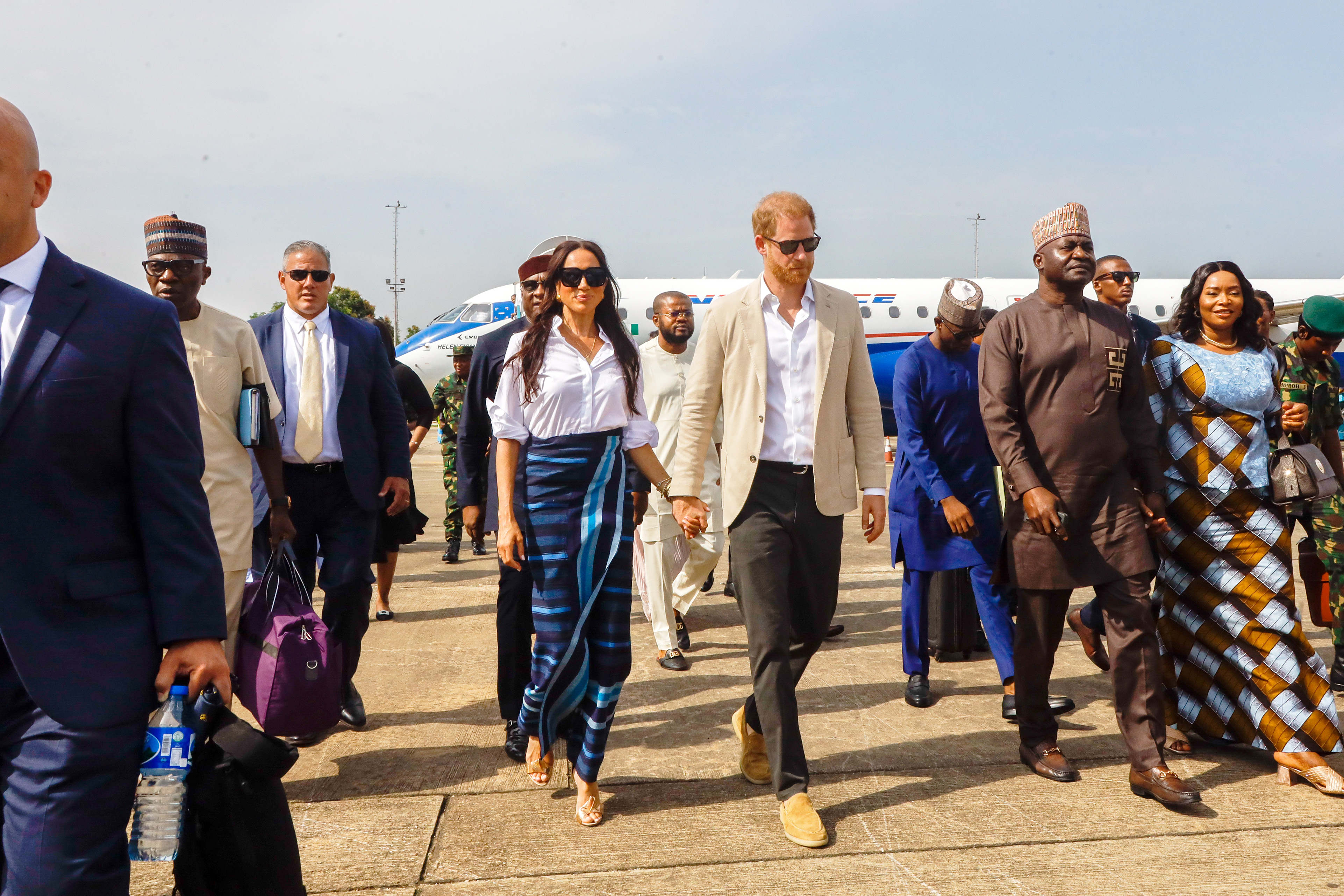 Le prince Harry et Meghan Markle le 12 mai 2024, à Lagos, au Nigeria | Source : Getty Images