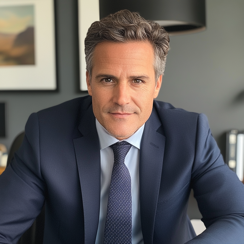 Un avocat assis à son bureau | Source : Midjourney