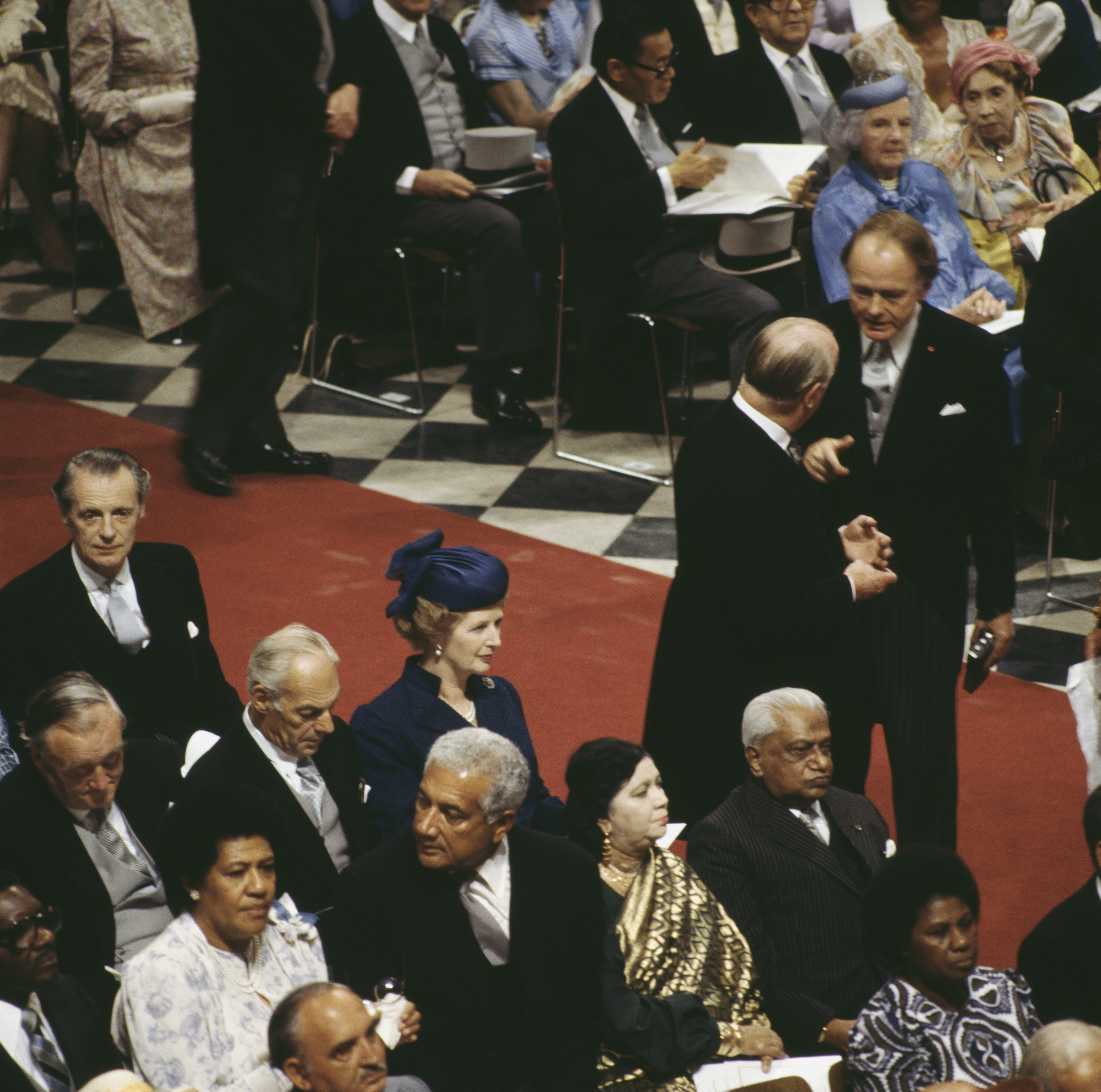 Margaret Thatcher et Denis Thatcher lors du mariage du prince Charles et de Lady Diana Spencer, le 29 juillet 1981, à Londres, en Angleterre. | Source : Getty Images