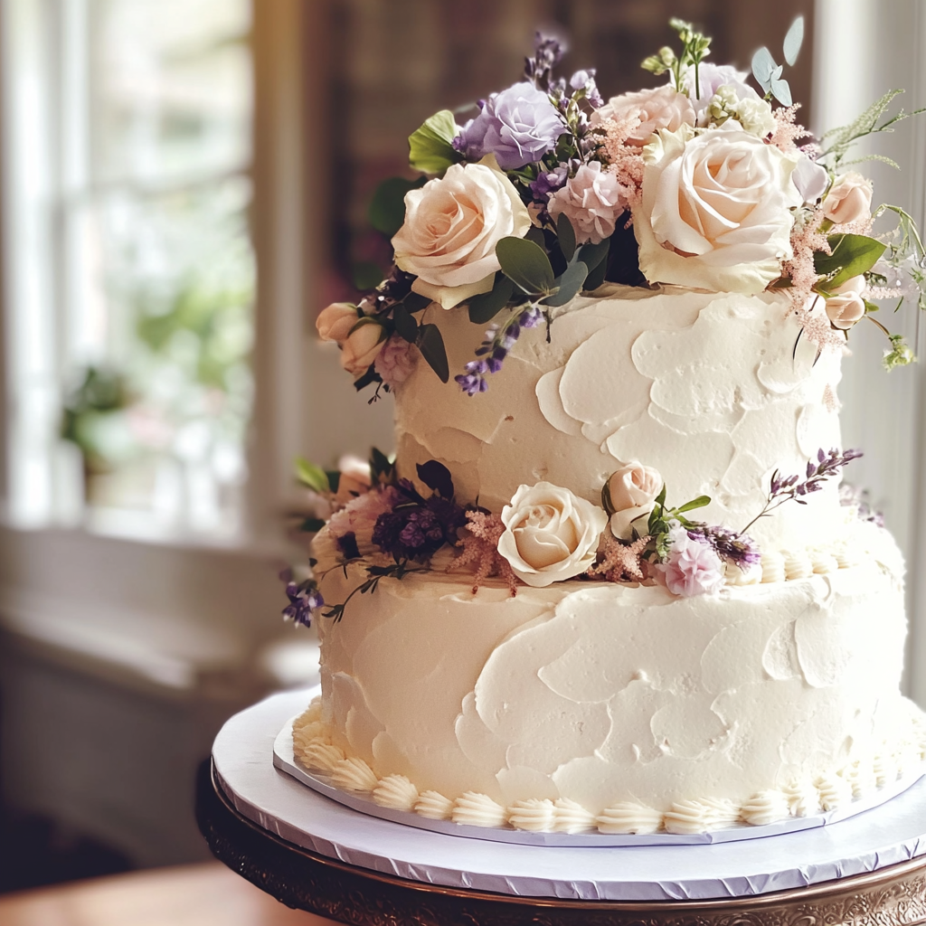 Un gâteau de mariage | Source : Midjourney