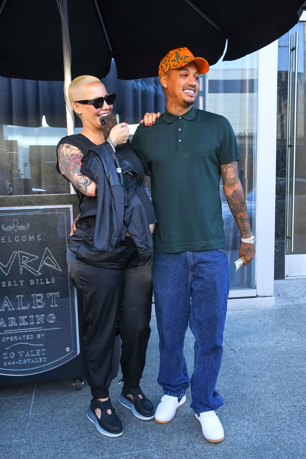 Amber Rose et Alexander "AE" Edwards photographiés le 24 septembre 2019 à Los Angeles, en Californie. | Source : Getty Images