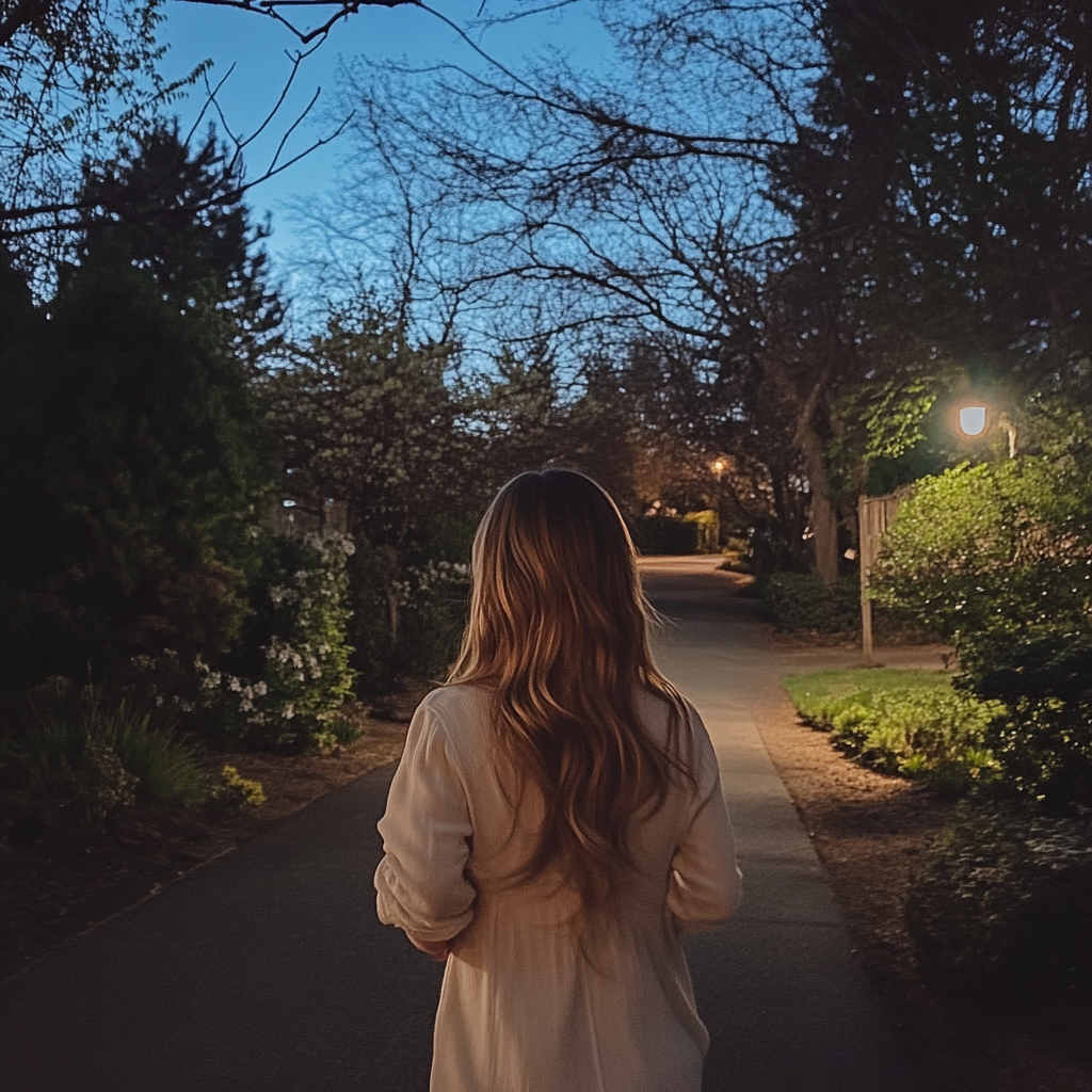 Une femme debout à l'extérieur | Source : Midjourney