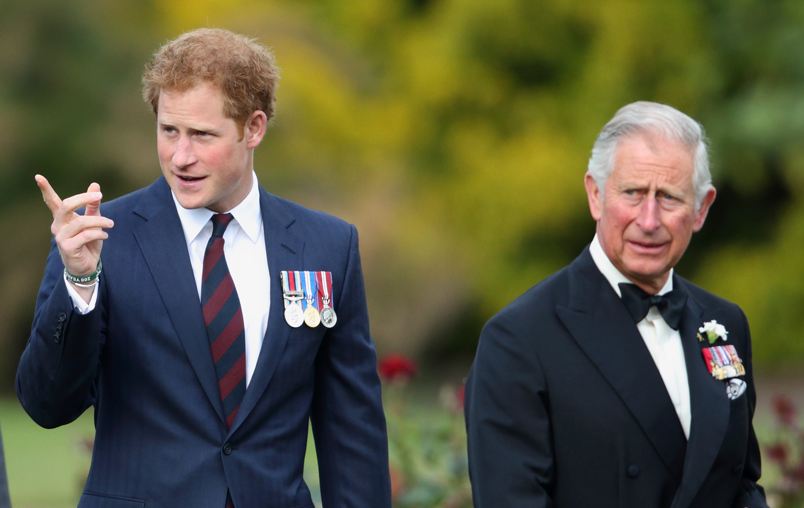 Le prince Harry et le roi Charles lors du concours Gurkha 200 à Londres, en Angleterre, le 9 juin 2015 | Source : Getty Images