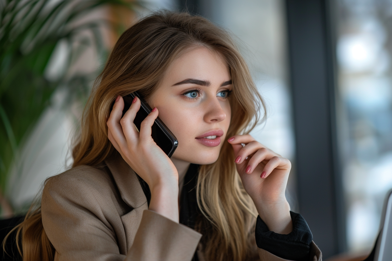 Une femme qui parle au téléphone | Source : Midjourney