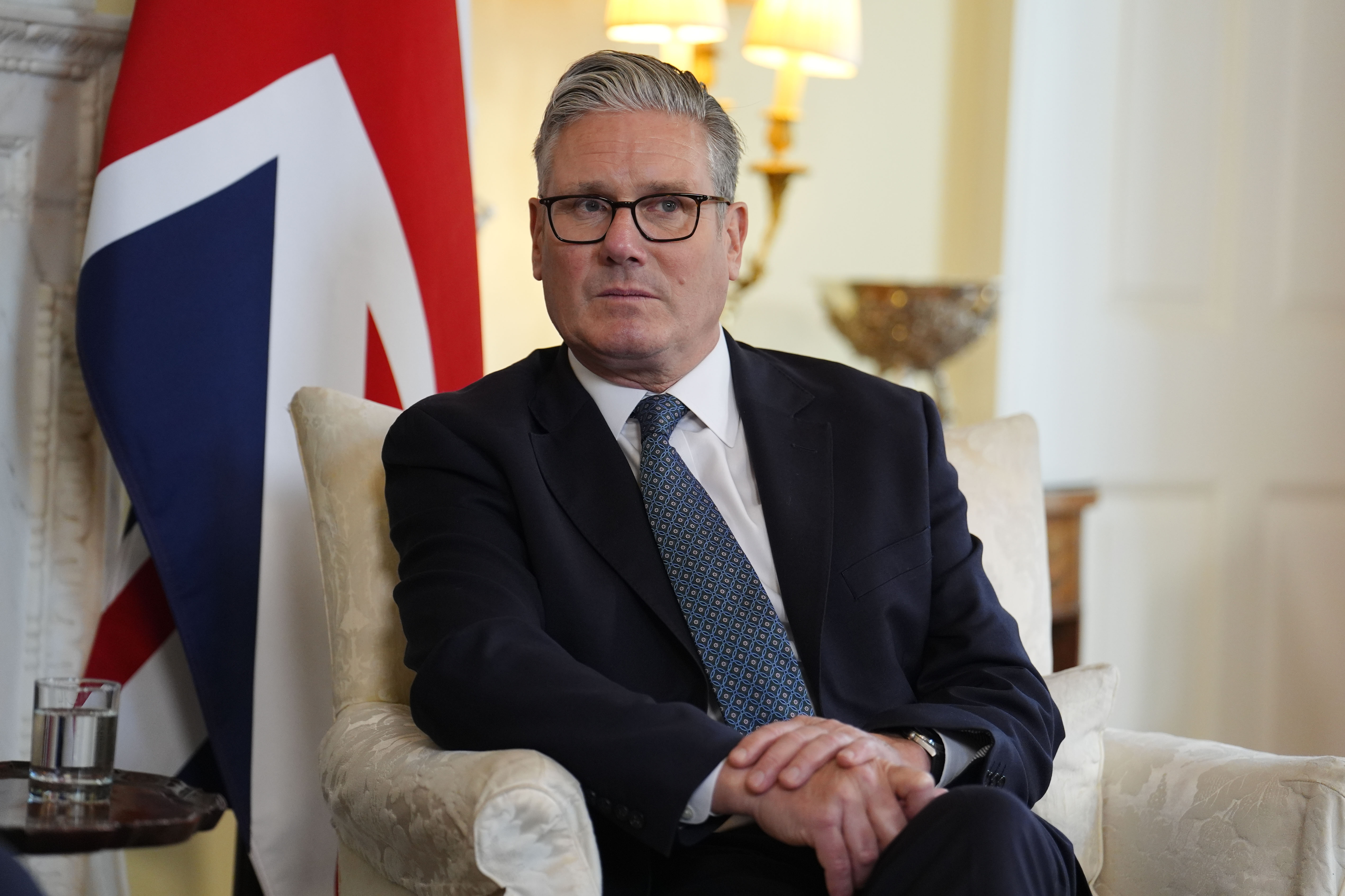 Le premier ministre britannique Keir Starmer lors de sa rencontre avec le secrétaire général de l'OTAN Mark Rutte à Londres, en Angleterre, le 9 juin 2025. | Source : Getty Images