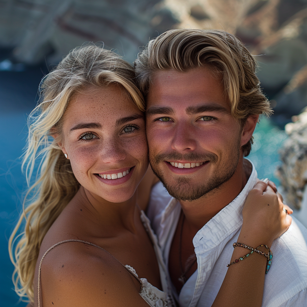 Close-up of a smiling couple | Source: Midjourney