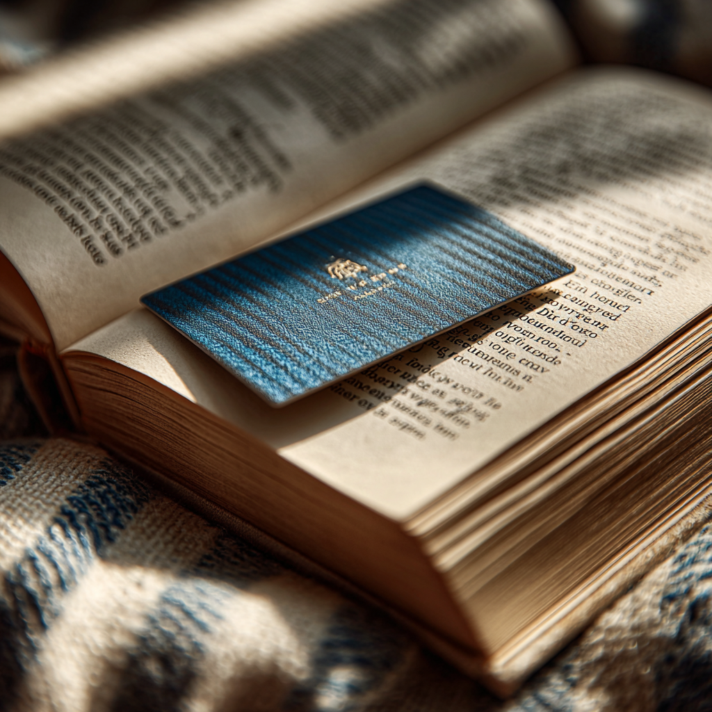 Une carte de visite dans un livre | Source : Midjourney
