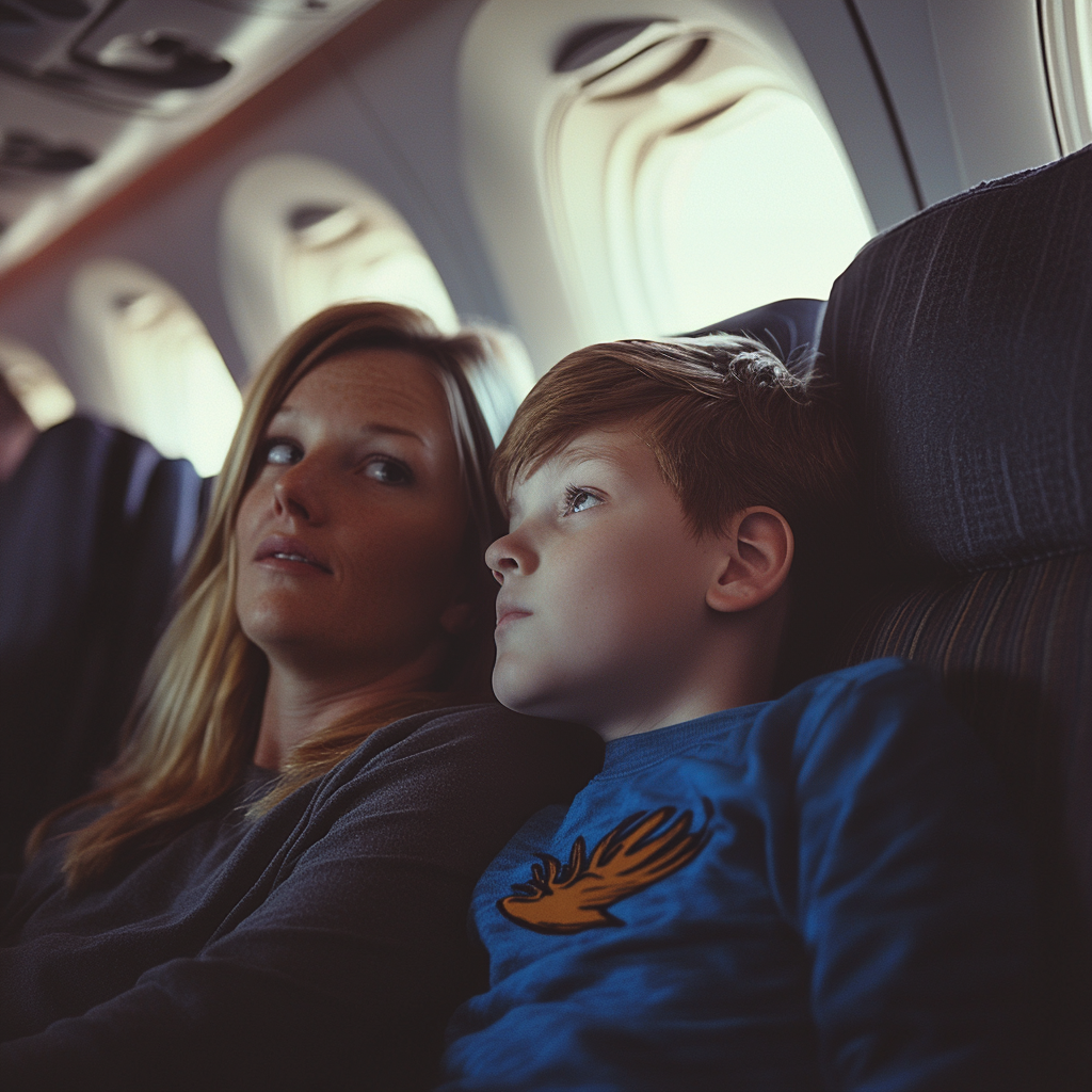 A teenager whispers something to his mother | Source: Midjourney