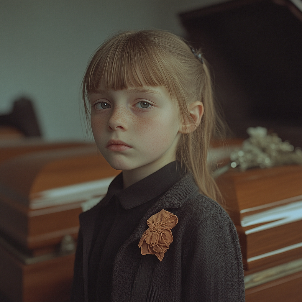 Une fille à l'enterrement de ses parents | Source : Midjourney