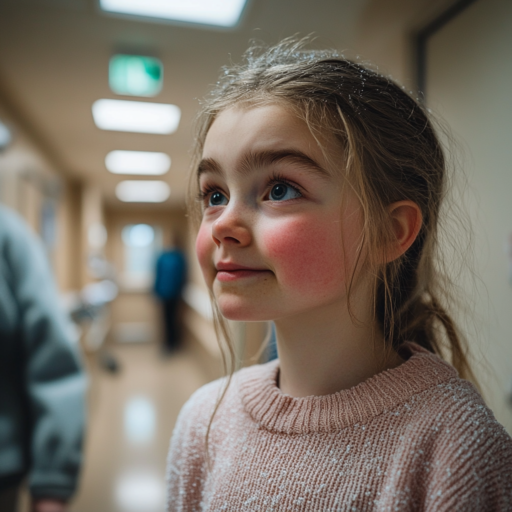 Une adolescente semble heureuse et émotive en regardant quelqu'un | Source : Midjourney