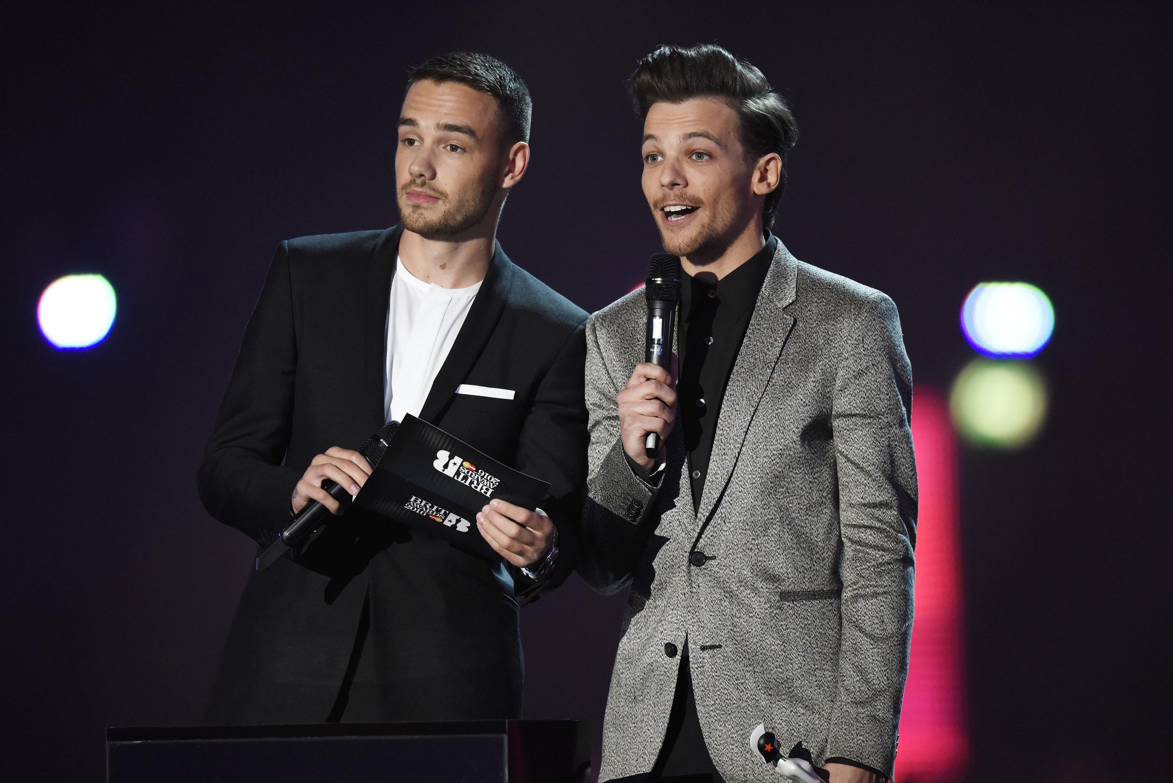 Liam Payne et Louis Tomlinson assistent aux BRIT Awards 2016 à Londres le 24 février 2016 | Source : Getty Images