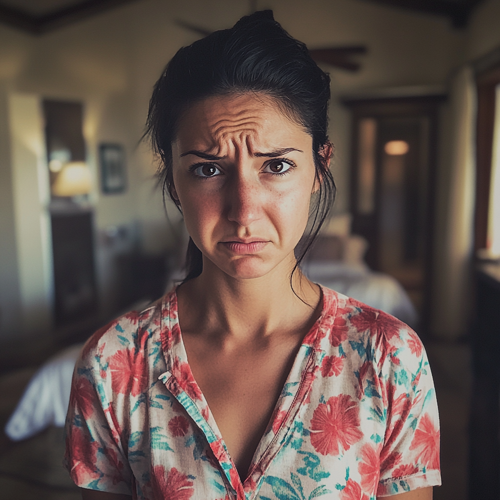 Gros plan sur une femme qui fronce les sourcils | Source : Midjourney