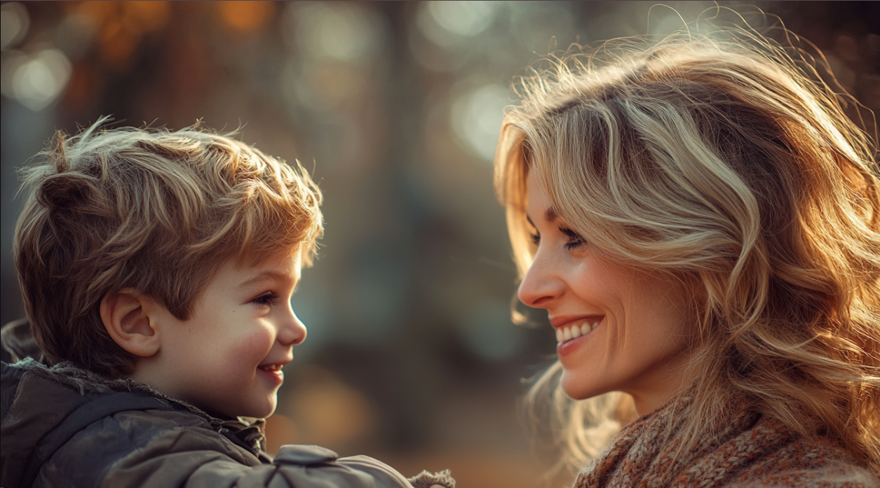 Une femme qui sourit à son fils | Source : Midjourney