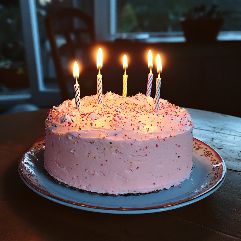 Un gâteau d'anniversaire sur une table | Source : Midjourney