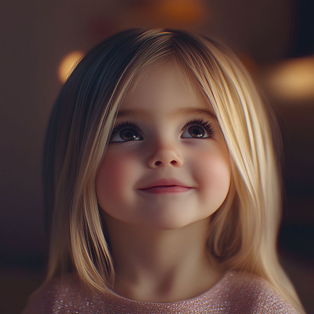 Une petite fille qui regarde quelqu'un en souriant | Source : Midjourney