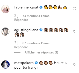 Commentaires des stars sur la photo de Slimane sur Instagram. | Photo : Instagram / slimane_officiel