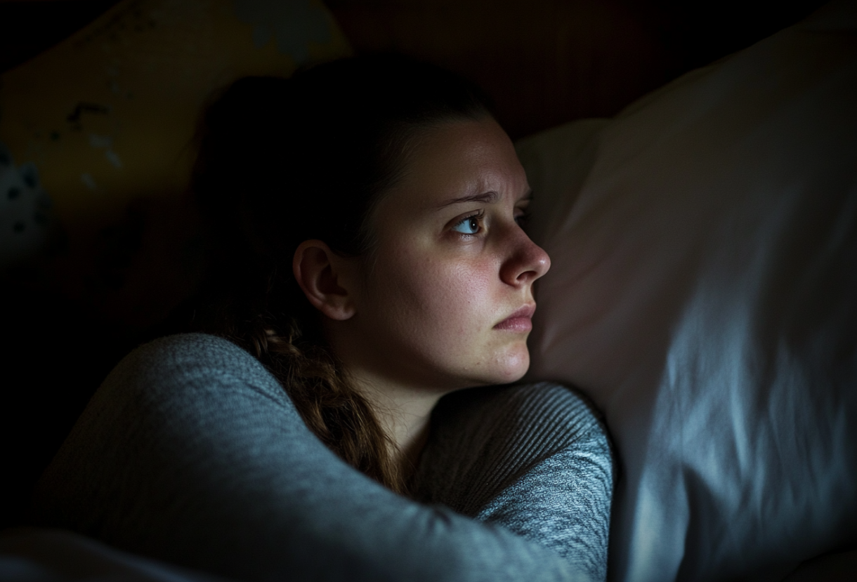 Une femme allongée dans son lit | Source : Midjourney