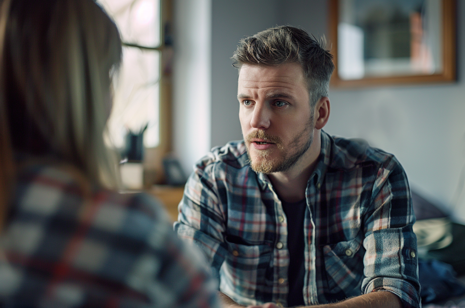 Un homme qui parle à une femme | Source : Midjourney