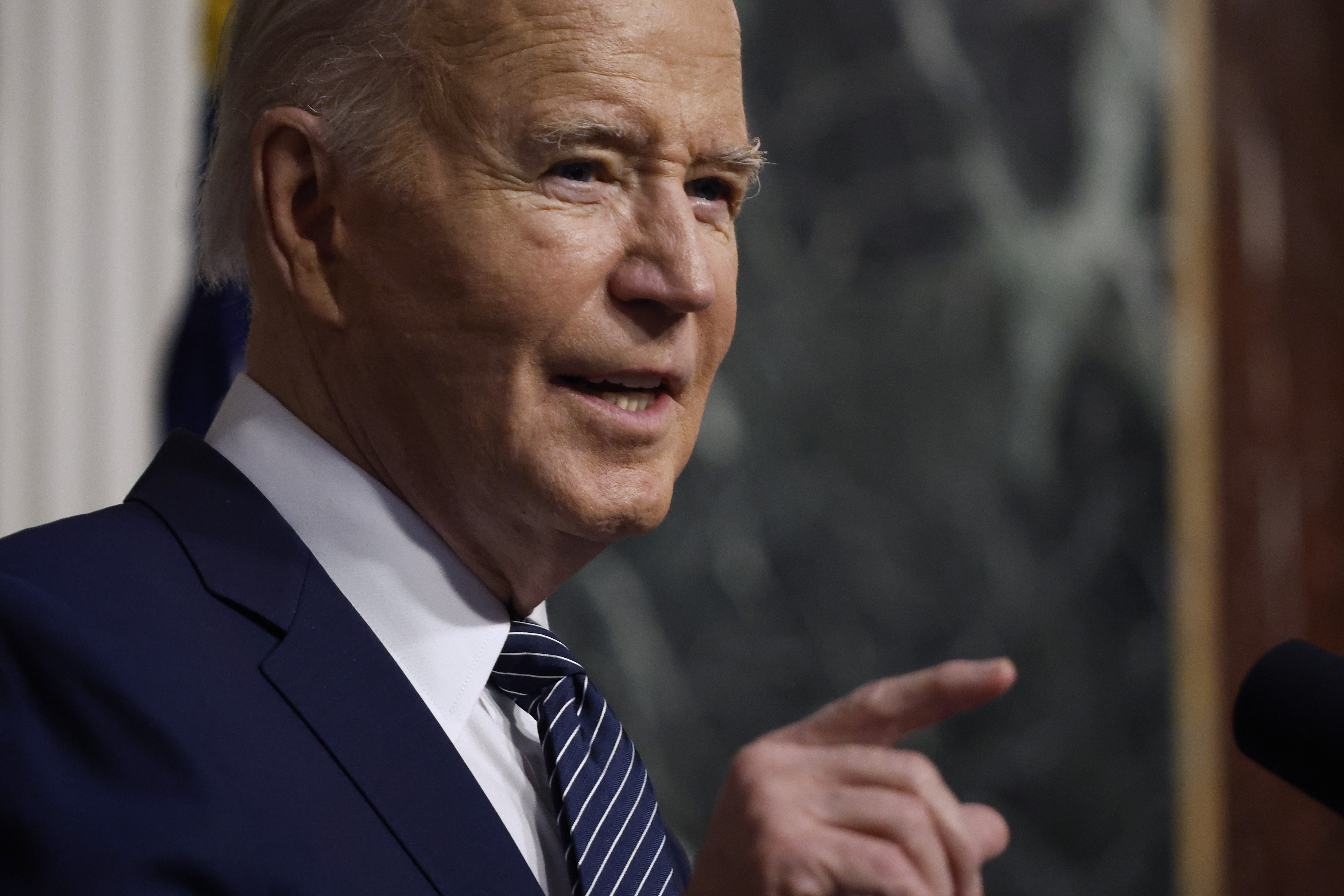 Le président Joe Biden prononce ses remarques lors d'un événement avec les défenseurs des soins de santé et les parties prenantes le 3 avril 2024 à Washington, D.C. | Source : Getty Images