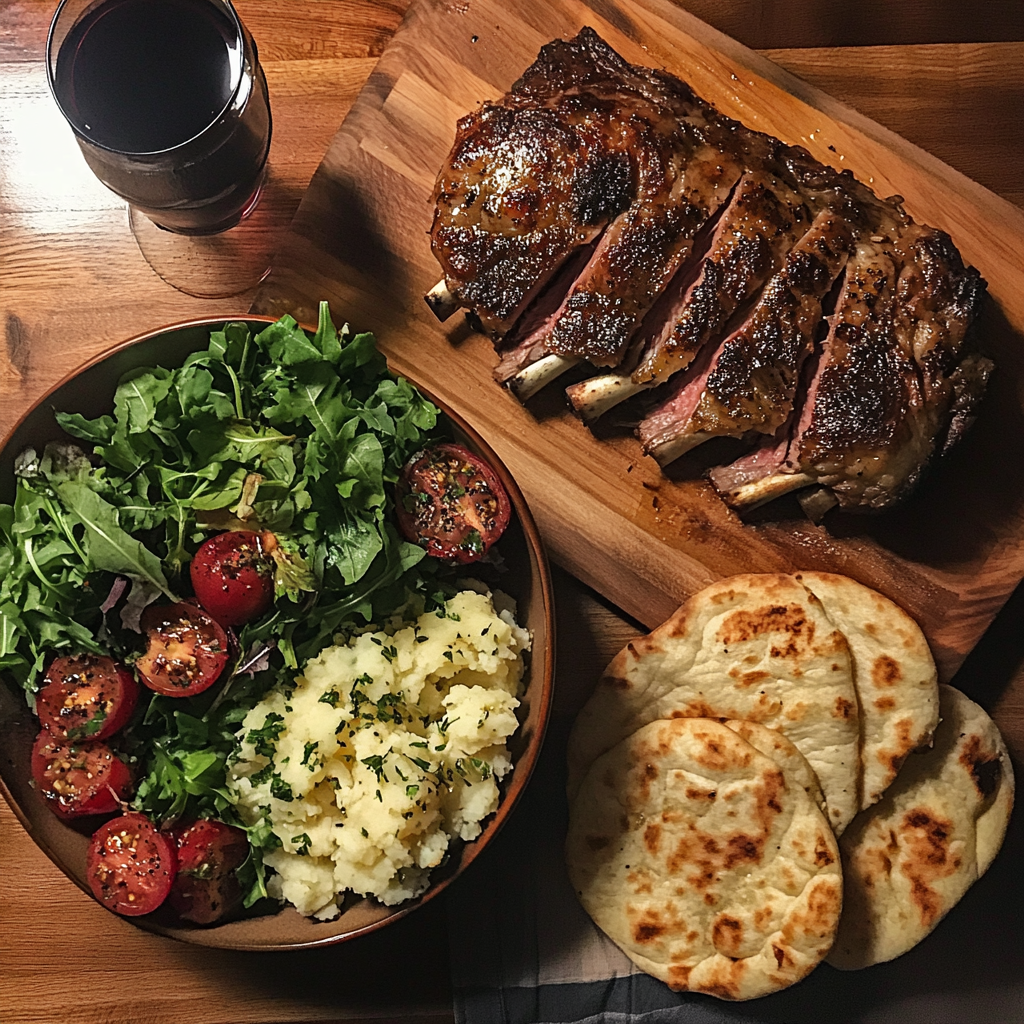 Nourriture sur une table de dîner | Source : Midjourney